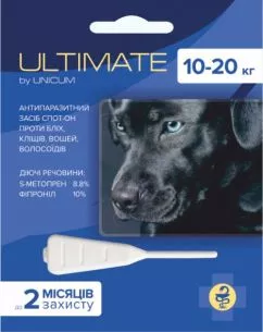 Unicum Ultimate Краплі для собак від бліх, кліщів, вошей та волосоїдів 10-20 кг 1,6 мл