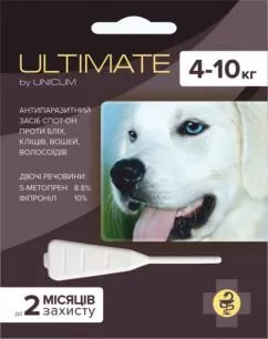 Unicum Ultimate Капли для собак от блох, клещей, вшей и власоедов 4-10 кг 0,8 мл