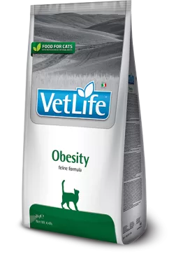 Сухой лечебный корм для кошек Farmina Vet Life Obesity для снижения лишнего веса 2 кг (167474)