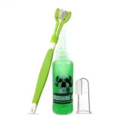 Набор для ухода за полостью рта для собак зубная паста/щетка/щетка-напальчник (М1180)