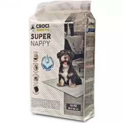 Одноразовые гигиенические пеленки для собак и кошек Croci Super Nappy 90х60 см/10 шт. (8023222012080)