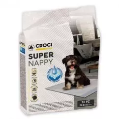 Одноразові гігієнічні пелюшки для собак та котів Croci Super Nappy 60х40 см / 10 шт. (8023222174771)