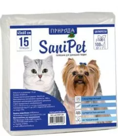 ТМ "Природа" Sani Pet - Абсорбирующие пеленки для собак и кошек 60х45 см/15 шт (4823082401208)
