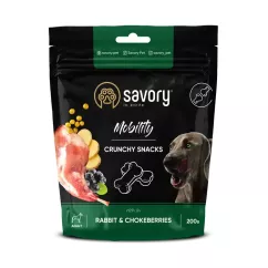 Savory Хрустящие лакомства для собак для здоровья костей и суставов 200 г (кролик и черноплодная ряб