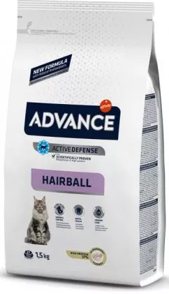Сухой корм для домашних кошек и кошек Advance Hairball с индейкой 1.5 кг (8410650152103)