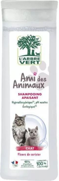 Ніжний шампунь L`Arbre Vert для кішок з екстрактом квіток вишні 250 мл (3450601040610)