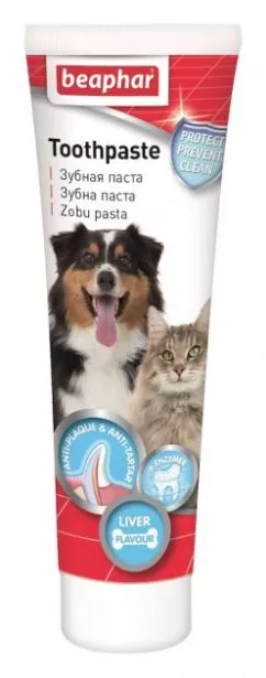 Зубна паста Beaphar Toothpaste Liver зі смаком печінки для собак та котів 100 г (13223)