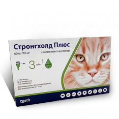 Zoetis Стронгхолд Плюс для котів Краплі на загривку від зовнішніх і внутрішніх паразитів 5-10 кг 60 
