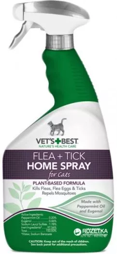 Vet's Best Flea & Tick Home Spray Cats Спрей для котов против блох и клещей 945 мл