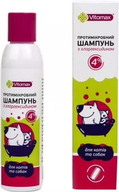 Шампунь Vitomax протимікробний з хлоргексидином для собак і кішок 150 мл (4820150204167)