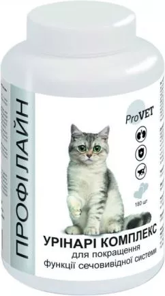 Таблетки УРІНАРІ для покращення функції сечовивідної системи ProVET Профілайн для котів, 180 табл. (4823082418800)