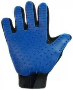Перчатка для вычесывания шерсти для кошек и собак UFT Hair Removal Gloves Черно-синяя (4820176253507)