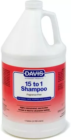 Шампунь Davis 15 to 1 Fragrance-Free без запаха для собак и кошек, концентрат 1:15 3.8 л (87717900472)