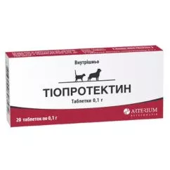 Таблетки Arterium Тіопротектин для лікування гепатиту, для котів та собак 20 шт (FG-GF-VE-ТА001)