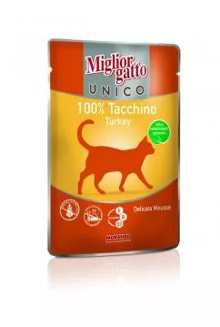 Корм Morando MigliorGatto Unico only Turkey для кошек, с индейкой 85 гр (z01435)
