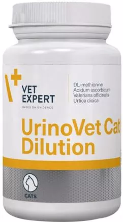 Пищевая добавка VetExpert UrinoVet Cat Dilution при мочекаменной болезни струвитного типа у котов 45 капсул (5902414201521)
