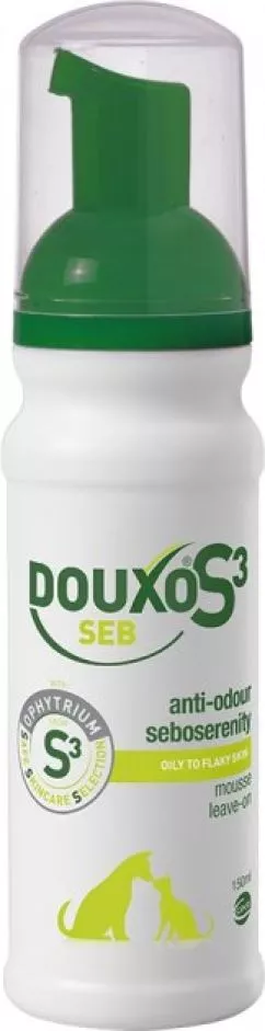 Лечебный мусс Ceva Douxo S3 Seb Дуксо S3 Себ для жирной кожи собак и кошек себорегулирующий без запаха 150 мл (3411113007249)