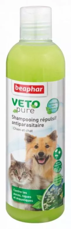 Шампунь для котів і собак Beaphar Bio Shampoo VETO pure від бліх 250 мл (3461922022001)