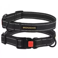 Нашийник світловідбивний брезентовий для собак Bronzedog Dog Collar Cotton 1,6х25-33 см (2007033017218)