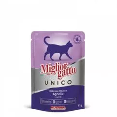 Корм с ягненком для взрослых кошек Morando Migliorgatto Unico Lamb 85 г (8007520014328)