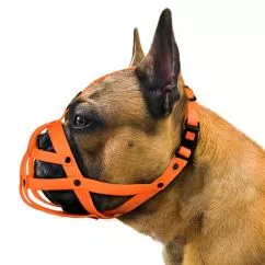 Намордник для собак BronzeDog французский бульдог оранжевый 28 х 5см (4915/T)