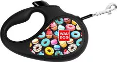 Повідець-рулетка Collar WAUDOG R-leash, малюнок "Пончики", M, до 25 кг, 5 м, світловідбиваюча стрічка (8125-0070-01)