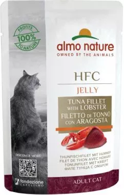 Упаковка влажного корма Almo Nature HFC Cat Jelly пауч 55 г х 6 шт филе тунца и лобстера (2000981171155)