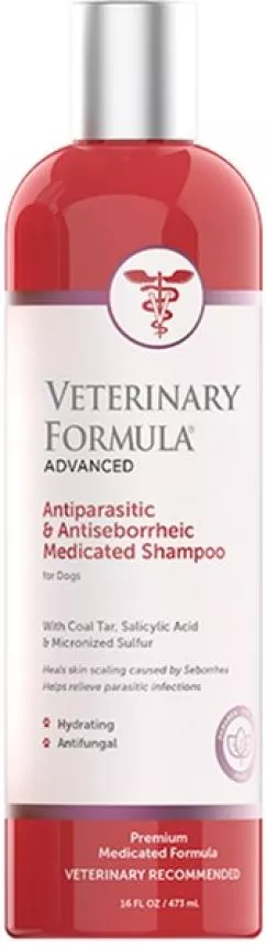 Шампунь Антипаразитарний і антісеборейний Veterinary Formula Antiparasitic & Antiseborrheic для собак 473 мл (736990016157)