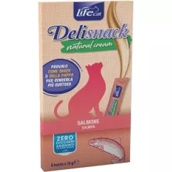 Кремовое лакомство LifeCat Deli Snack Cream с лососем для кошек (8034105424241)