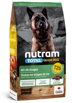 Сухий беззерновий корм з ягням і сочевицею для собак Nutram T26 Total Grain-Free Lamb & lentils Dog 20 кг (2000981004651)