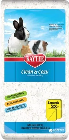 Подстилка для грызунов Kaytee Clean&Cozy White Белая Целлюлозный всасывающий (8.2 л) (071859946269)