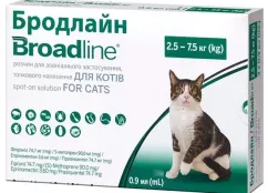 Boehringer Ingelheim BROADLINE Капли на холку для котов от внутренних и наружных паразитов 2,5-7,5 к