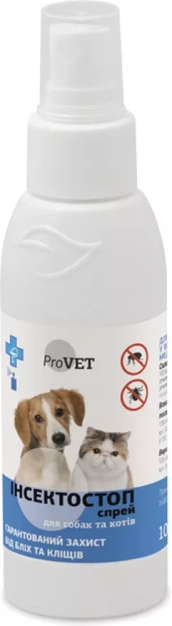 ProVET Інсектостоп Спрей для котів та собак від зовнішніх паразитів 100 мл
