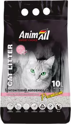 Наповнювач для котячого туалету AnimAll Бентонітовий грудкувальний з ароматом дитячої пудри 8.6 кг (10 л) Білий (4820224500591)