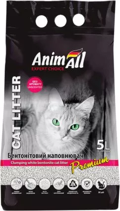 Наповнювач для котячого туалету AnimAll Бентонітовий грудкувальний 4.2 кг (5 л) Білий (4820224500614)