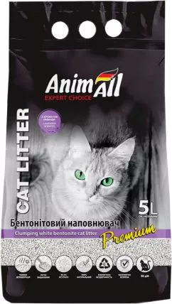 Наполнитель для кошачьего туалета AnimAll Бентонитовый комкующийся с ароматом лаванды 4.2 кг (5 л) Белый (4820224500560)
