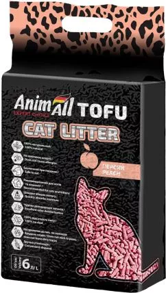 Наполнитель для кошачьего туалета AnimAll Тофу с ароматом персика Соевый комкующийся 2.6 кг (6 л) (2000981139025/4820224500362)