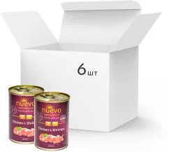 Упаковка консервов для кошек Nuevo Adult с курицей и креветками 6 шт. 400 г (4250231595677)