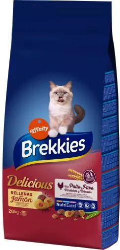 Сухий корм для котів і кішок Brekkies Delicious Poultry Sel з куркой 20 кг (8410650884707)