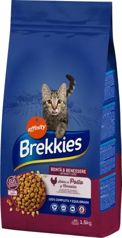 Brekkies Cat Urinary Care с курицей 1,5 кг сухой корм для котов с профилактикой мочекаменной болезни