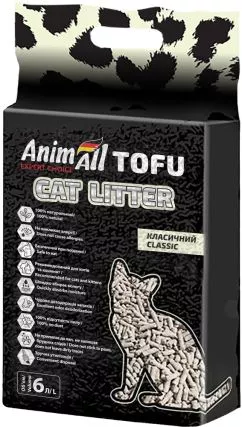 Наполнитель для кошачьего туалета AnimAll Тофу Classic Соевый комкующийся 2.6 кг (6 л) (2000981103903/4820224500379)