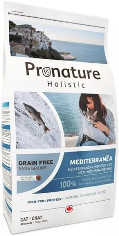 Сухий беззерновий холістик корм для котів Pronature Holistic Mediterranea лосось з в'яленими томатами 2 кг (65672652025)