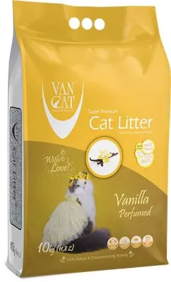 Наповнювач для котячого туалету Van Cat Super Premium Quality Vanilla Бентонітовий грудкувальний 10 кг (8699245856392)