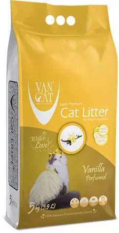 Наповнювач для котячого туалету Van Cat Super Premium Quality Vanilla Бентонітовий грудкувальний 5 кг (8699245856309/8699245857795)