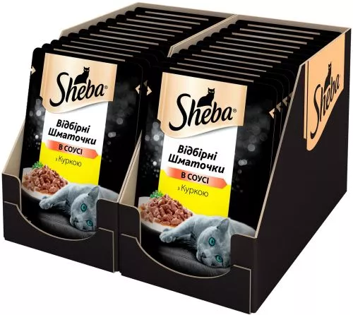 Sheba з куркою у соусі 85 г упаковка 24 шт вологий корм для котів - фото №2