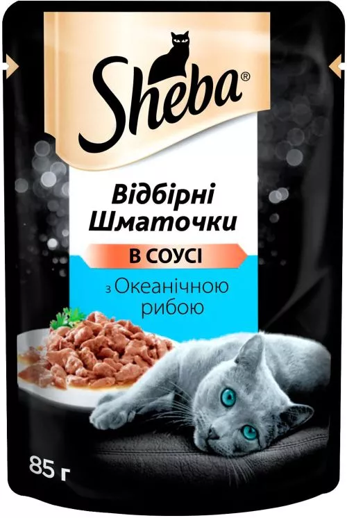 Упаковка влажного корма для кошек Sheba из океан.рыб в соусе 85 г 24 шт (4770608258825) - фото №3