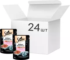 Упаковка вологого корма для кошек Sheba з лососем в соусі 85 г 24 шт (4770608258832)