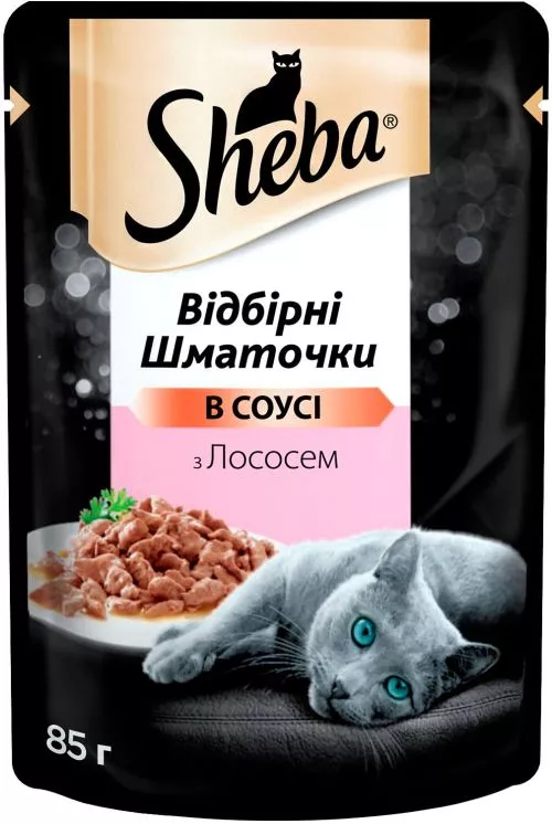 Упаковка вологого корма для кошек Sheba з лососем в соусі 85 г 24 шт (4770608258832) - фото №3