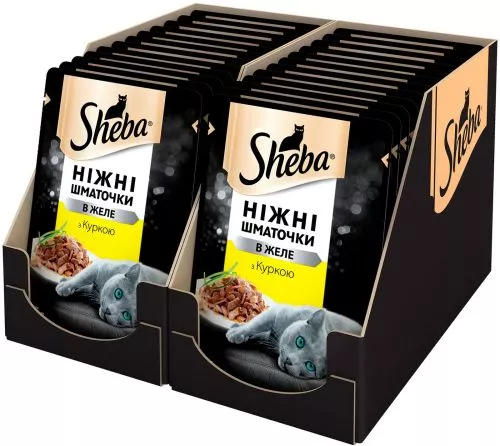 Sheba Selection з куркою в желе 85 г упаковка 24 шт вологий корм для котів - фото №2