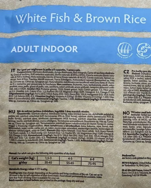 Сухой корм для кошек с нормальной активностью от 1 года Grandorf White Fish & Brown Rice Adult Indoor 5000 - фото №3